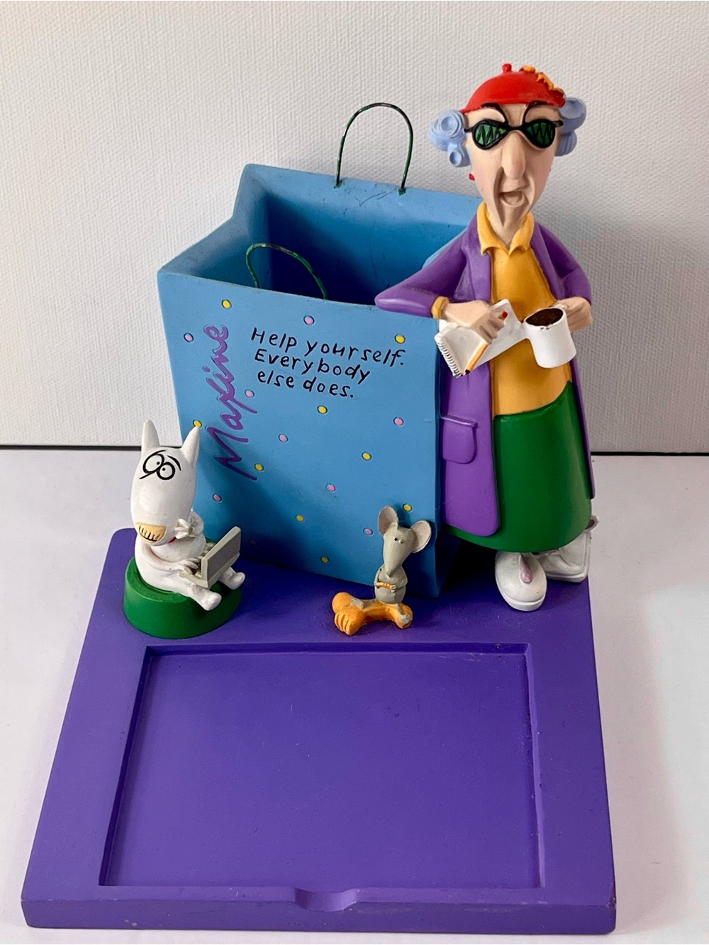Hallmark Maxine Desktop Organizer Pen Holder Note Tray Resin John Wagner